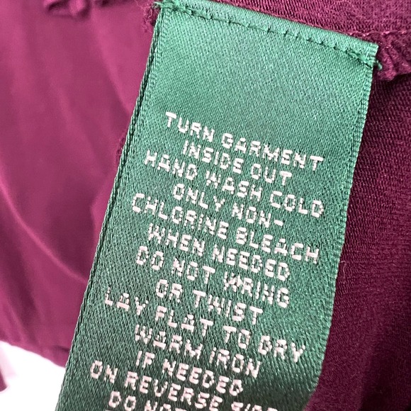 Ralph Lauren Womens PM Petite Medium Merlot Maroon Beaded Blouse Shirt Top - Picture 6 of 7